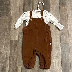6-9M Brown Corduroy Overalls